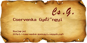 Cservenka Gyöngyi névjegykártya