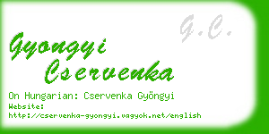 gyongyi cservenka business card